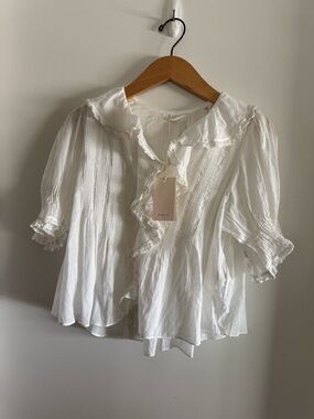 Doen White Henri Cotton Blouse